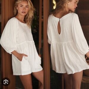 NWOT Free People Beach Beyond Obsessed Loose Fit Romper White